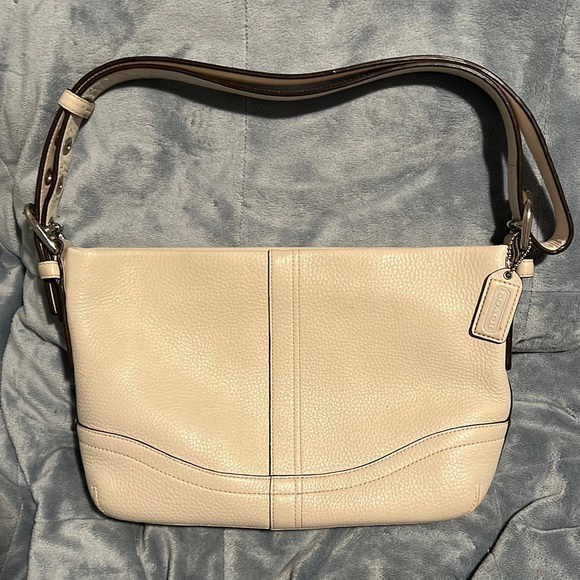 Coach Handbags - Coach Leather East/West Duffle Hobo Shoulder Handbag Parchment Color F10942